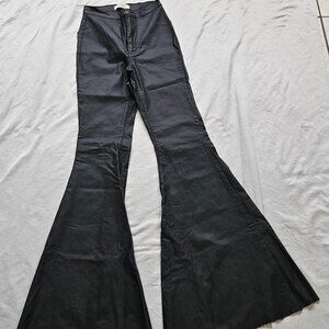 Pants, vibrant, 0, Black leather